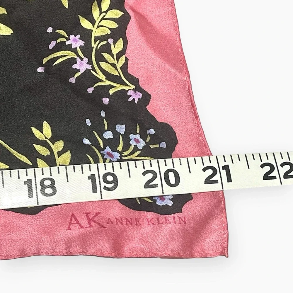Vintage Anne Klein Scarf Bouquet Floral Silk 21